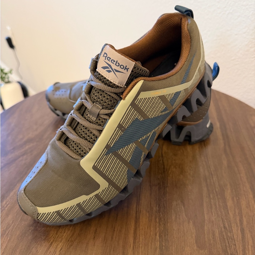 Reebok ZigTech Men's Olive and Tan Athletic Shoes